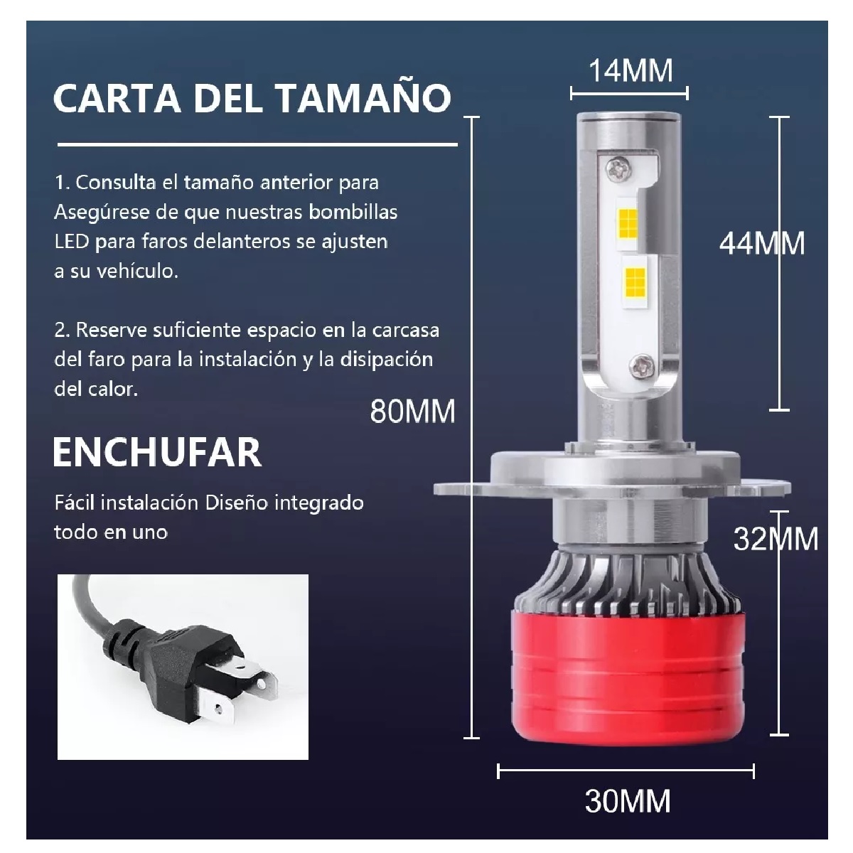 Kit De Faros Led 20000lm Para Luz Alta Y Baja 6500k H4