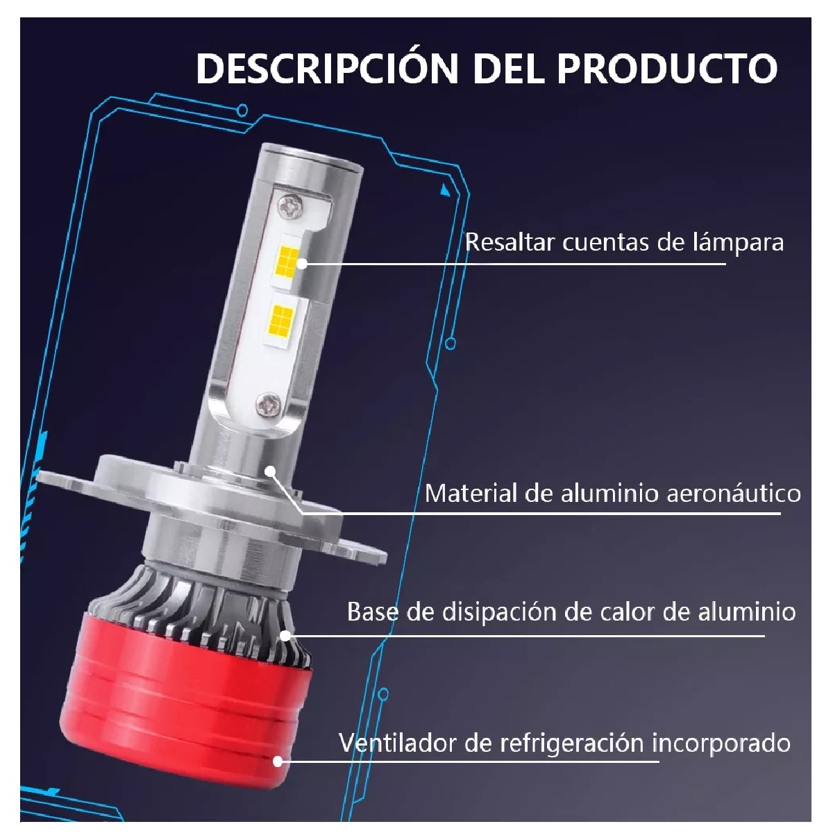 Kit De Faros Led 20000lm Para Luz Alta Y Baja 6500k H4