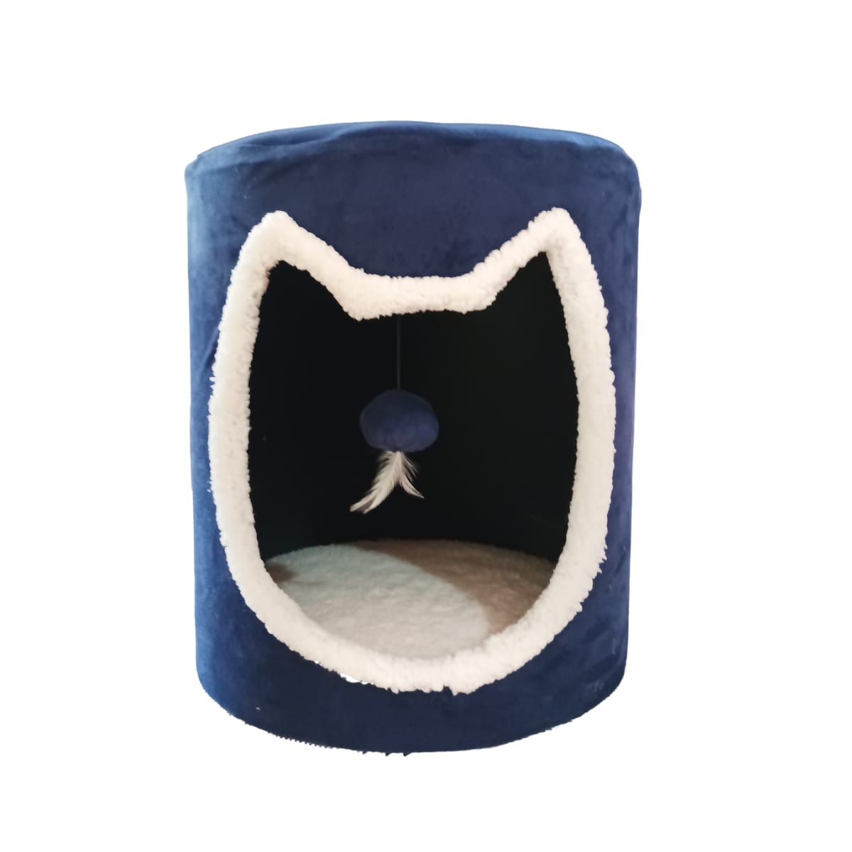 Casita Modular Para Gato Tela De Tapicería Decorativa | Color Azul Plumbago