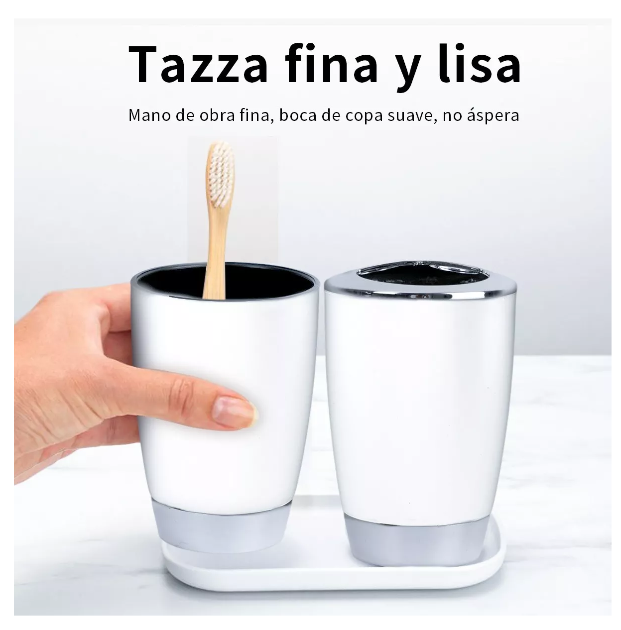 Accesorios Baño Regalo De Plástico De 6 Piezas Blanco