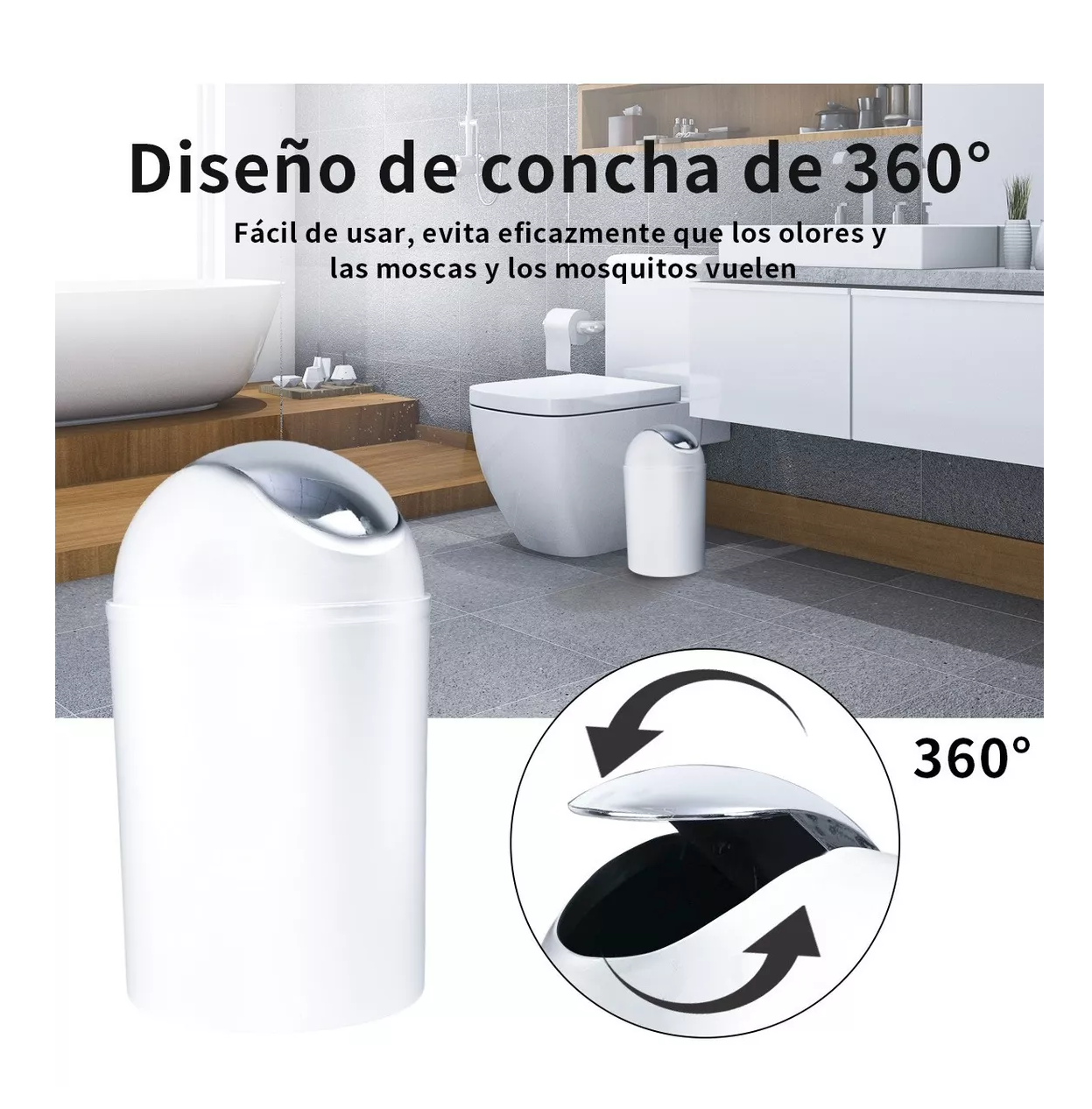Accesorios Baño Regalo De Plástico De 6 Piezas Blanco