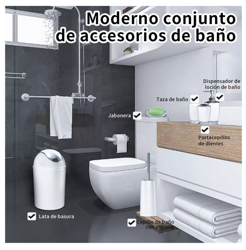 Conjunto de 3 Accesorios Modernos Para Cuarto de Baño - Prise