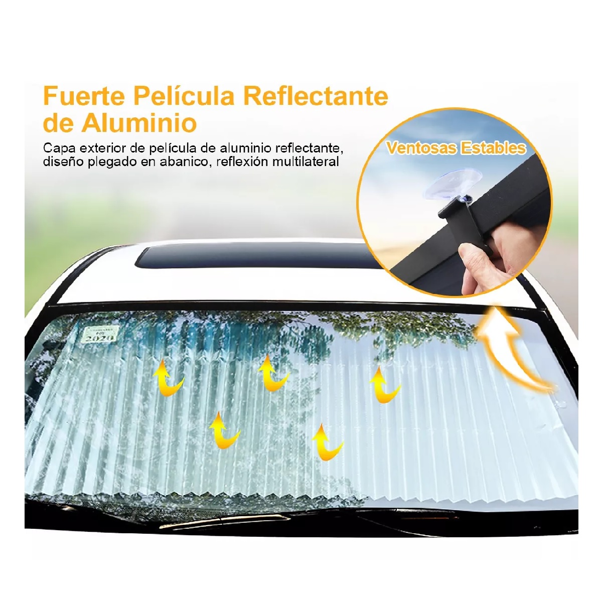 Parasol Cubre Sol Retráctil Para Parabrisas Auto O Camioneta
