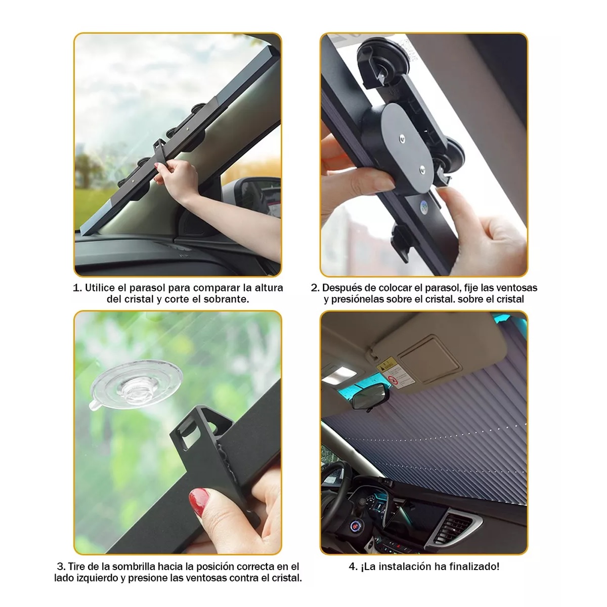 Parasol Cubre Sol Retráctil Para Parabrisas Auto O Camioneta