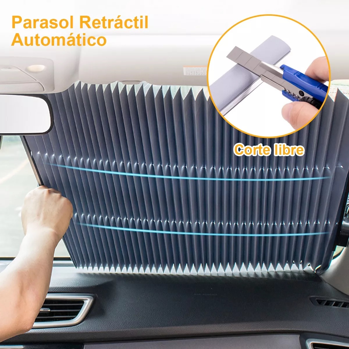 Parasol Cubre Sol Retráctil Para Parabrisas Auto O Camioneta