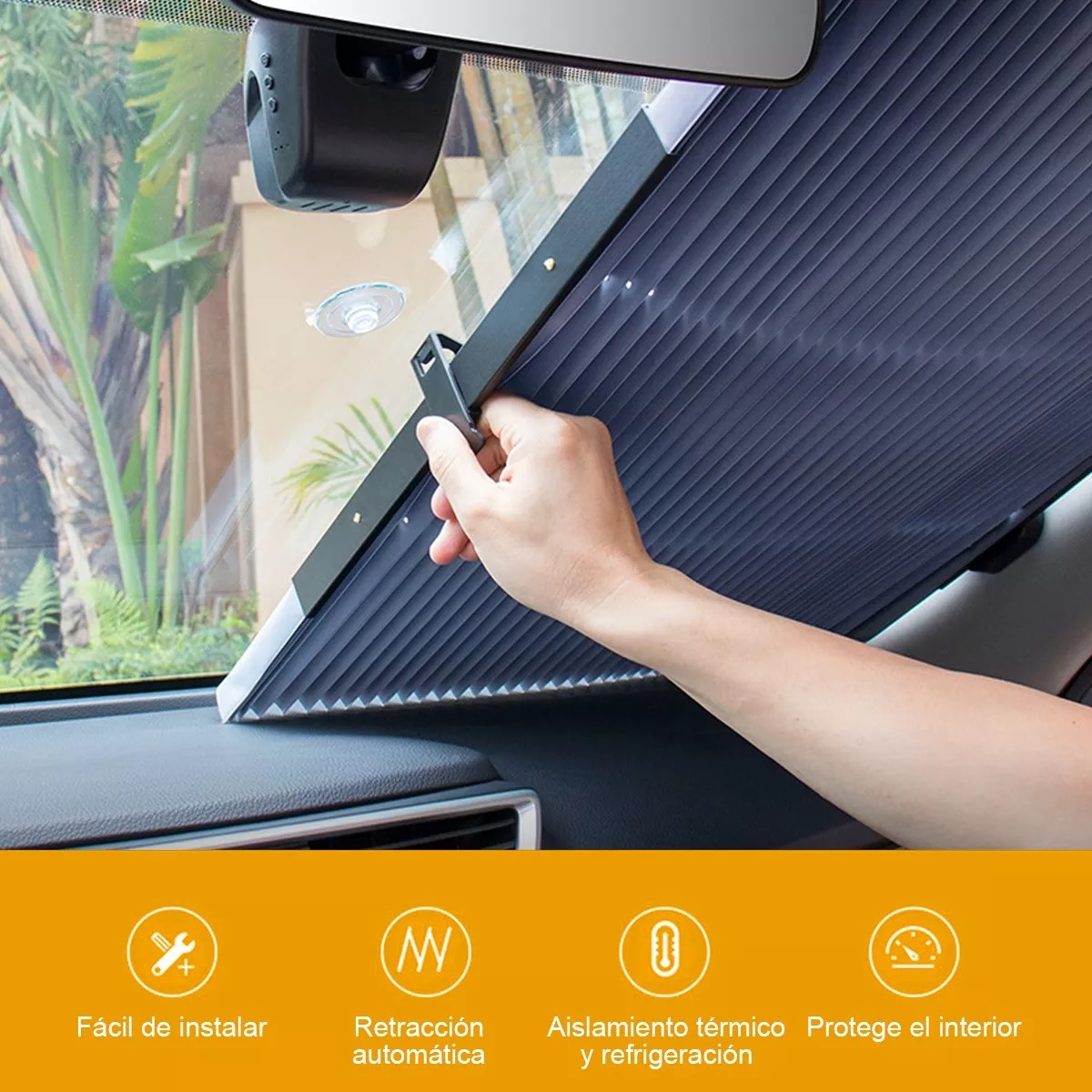 Parasol Cubre Sol Retráctil Para Parabrisas Auto O Camioneta