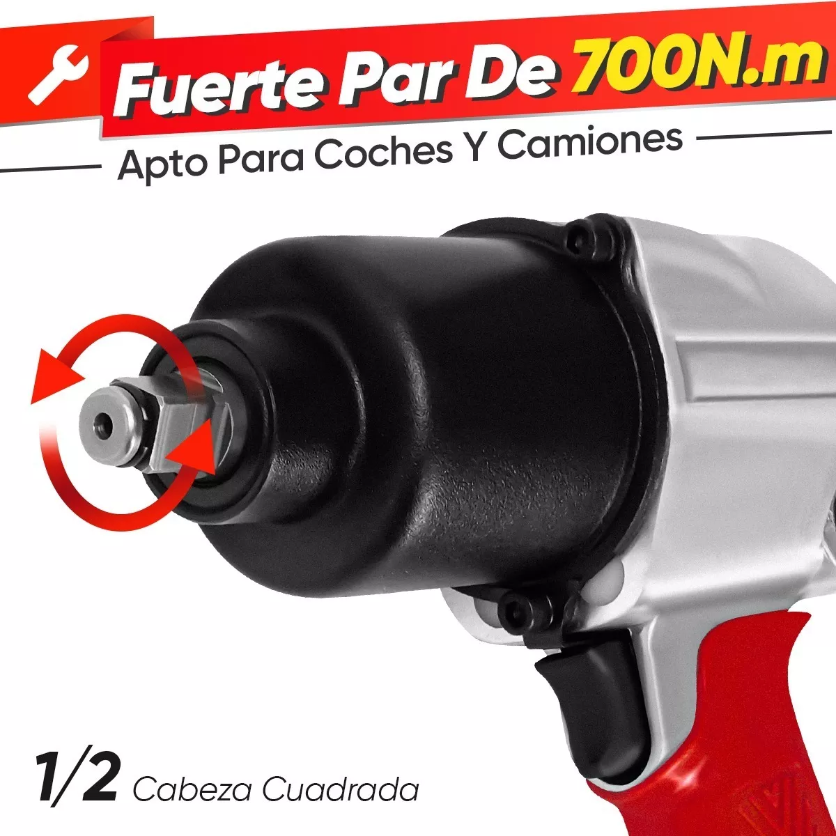 Llave De Impacto Pistola Neumática 700 N.m Profesional 1/2''