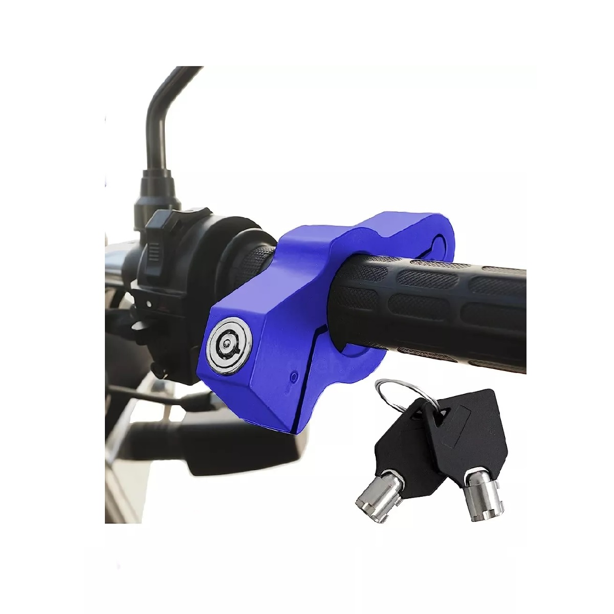 Candado Para Motocicletas Bloqueador De Freno Y Acelerador Azul