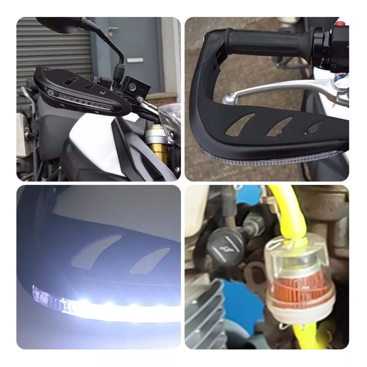Paramanos Moto Luz Led Universal + Filtro Gasolina