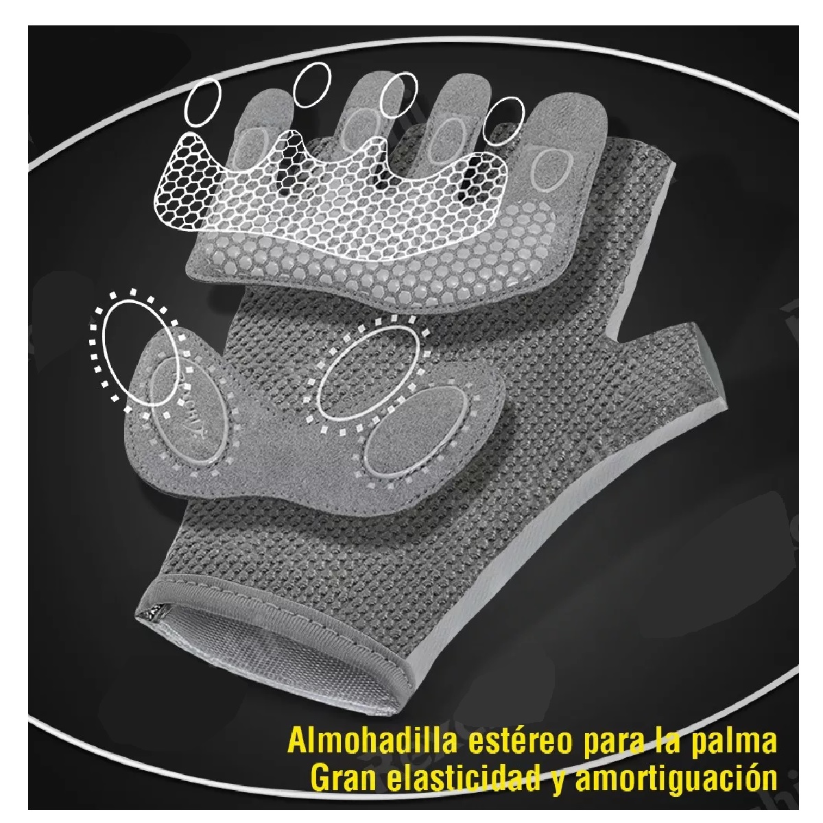 Guantes Gym Tacticos Pesas Crossfit Gimnasio Mujer Hombre Gris S