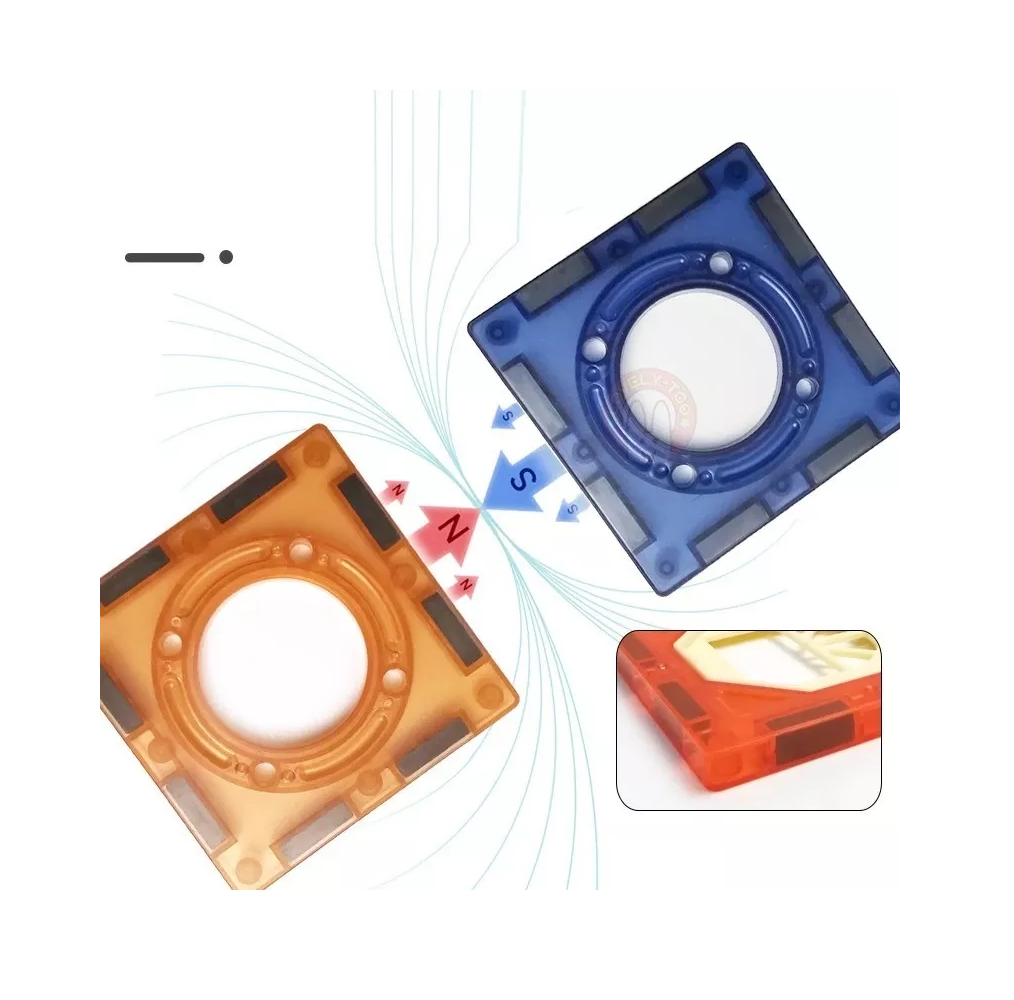 Bloques Magnéticos Con Imán Juguetes - 45 Pz Azul