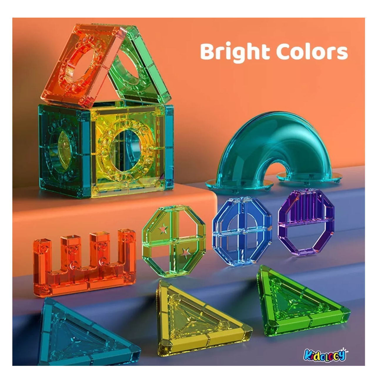 Bloques Magnéticos Con Imán Juguetes - 45 Pz Azul