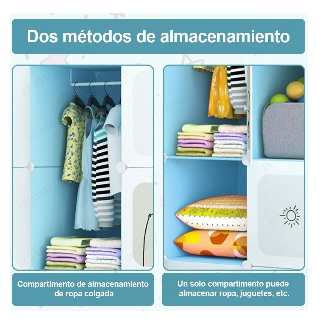 Armario Portátil Dibujos Para Niño Puerta Azul