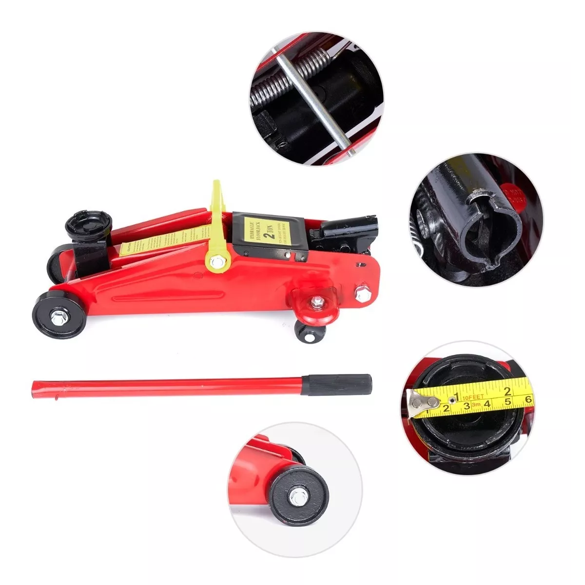 Gato Hidráulico Patín Portátil rojo con amarillo 