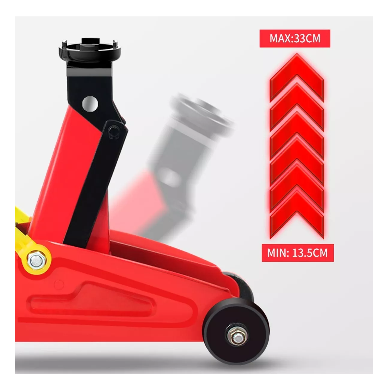 Gato Hidráulico Patín Portátil rojo con amarillo 