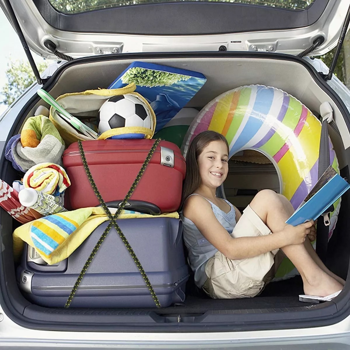 Set 2 Malla Porta Parrilla Casco Redes Moto+3 Cuerdas Elasticas