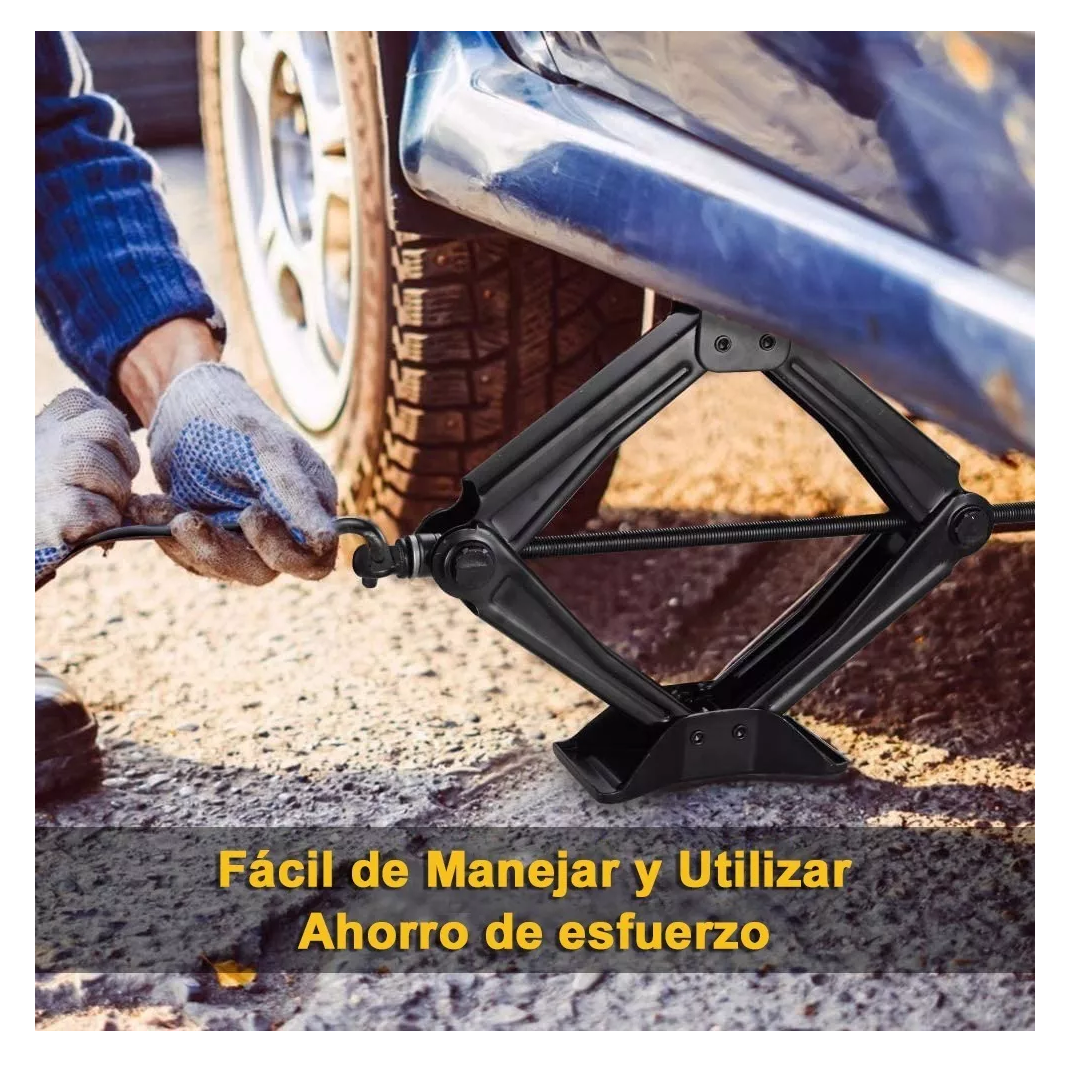 Gato Hidraulico De Tijeras De 3 Toneladas Negro