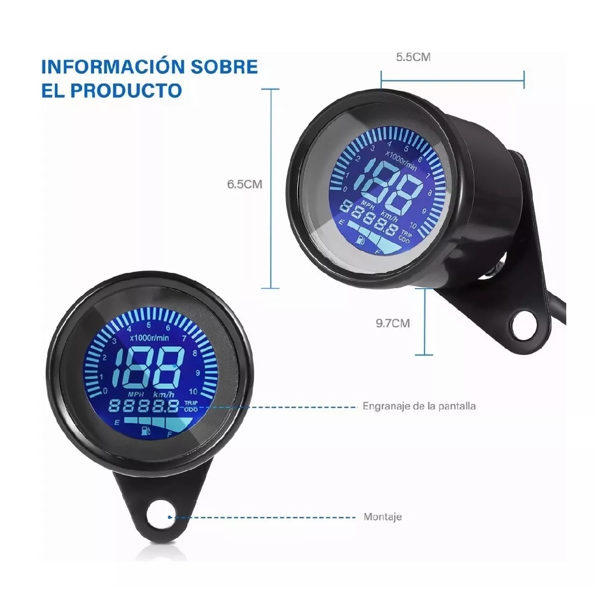 Velocímetro De Tablero Digital Para Motocicleta Universal