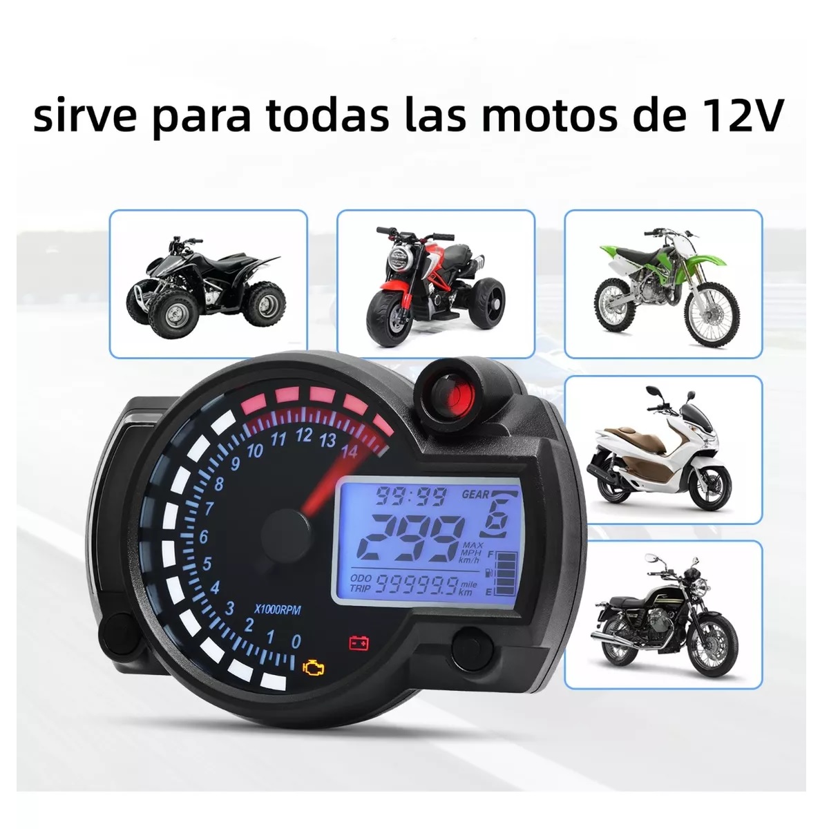 Velocímetro Odómetro Lcd Digital Para Motocicleta