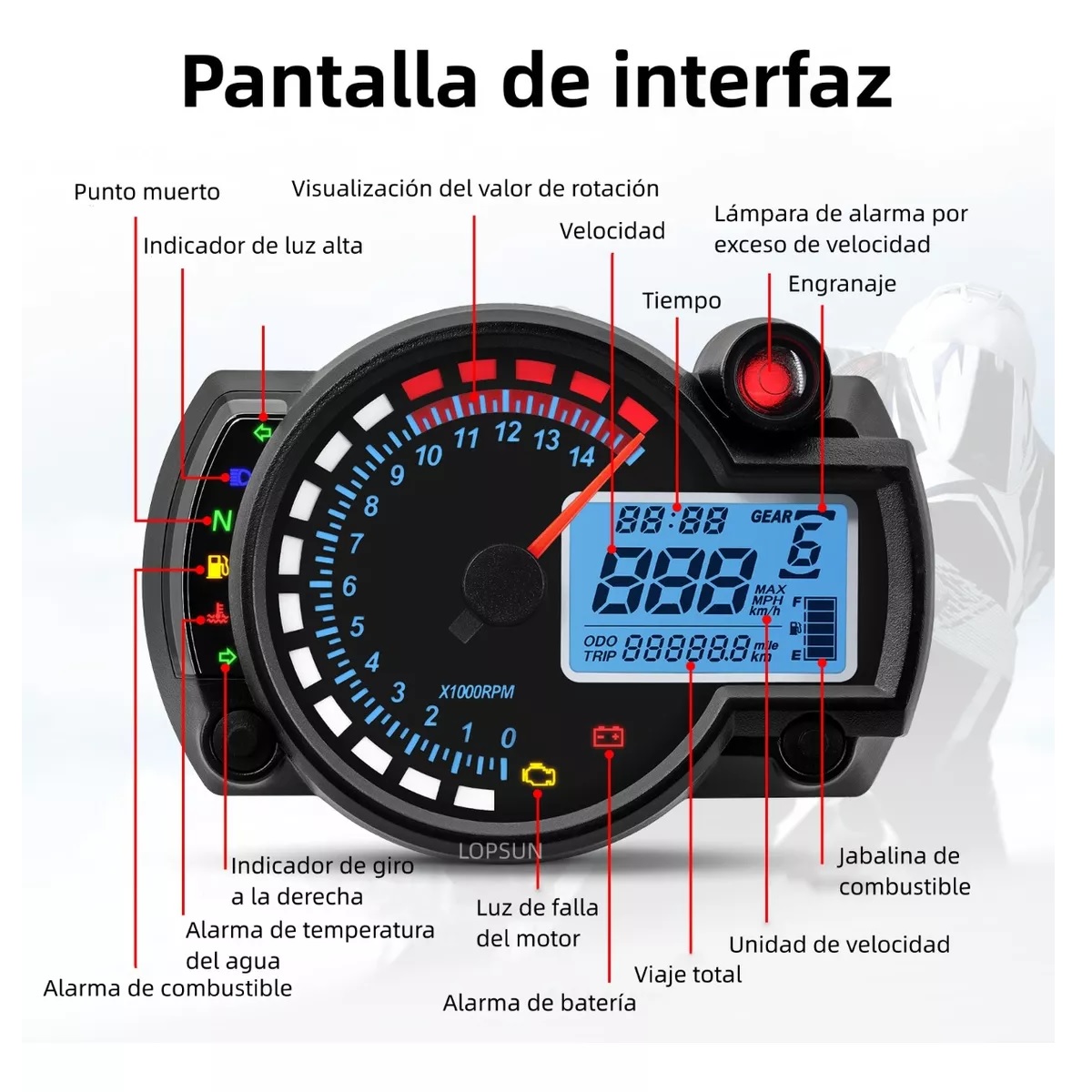 Velocímetro Odómetro Lcd Digital Para Motocicleta