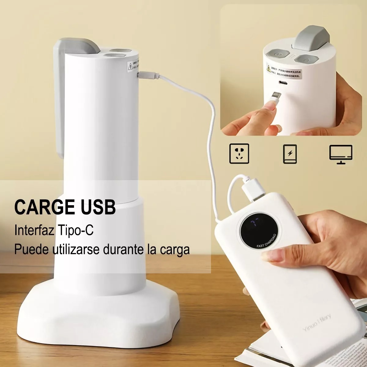 Dispensador De Agua Eléctrico Bomba De Agua Recargable +base