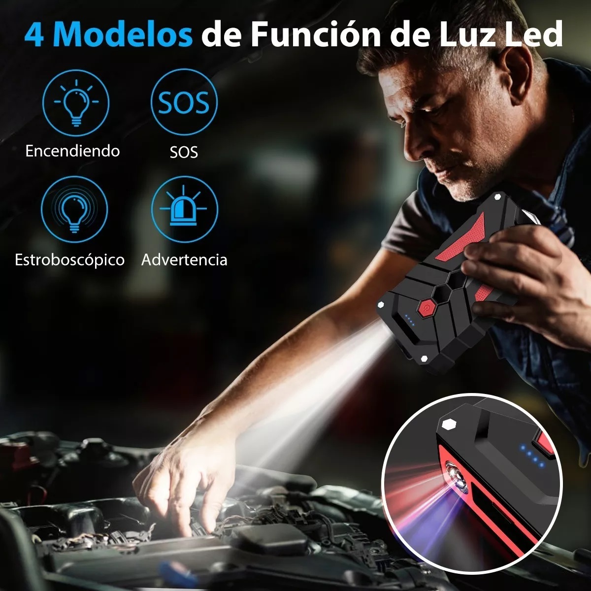 Arrancador De Batería De 2000a, 21800mah Para 8 Cilindros