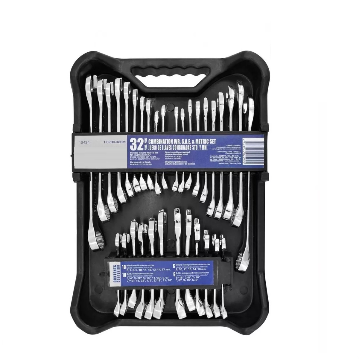 Juego De Llaves Combinadas Estándar Y Milimétricas 32 Piezas