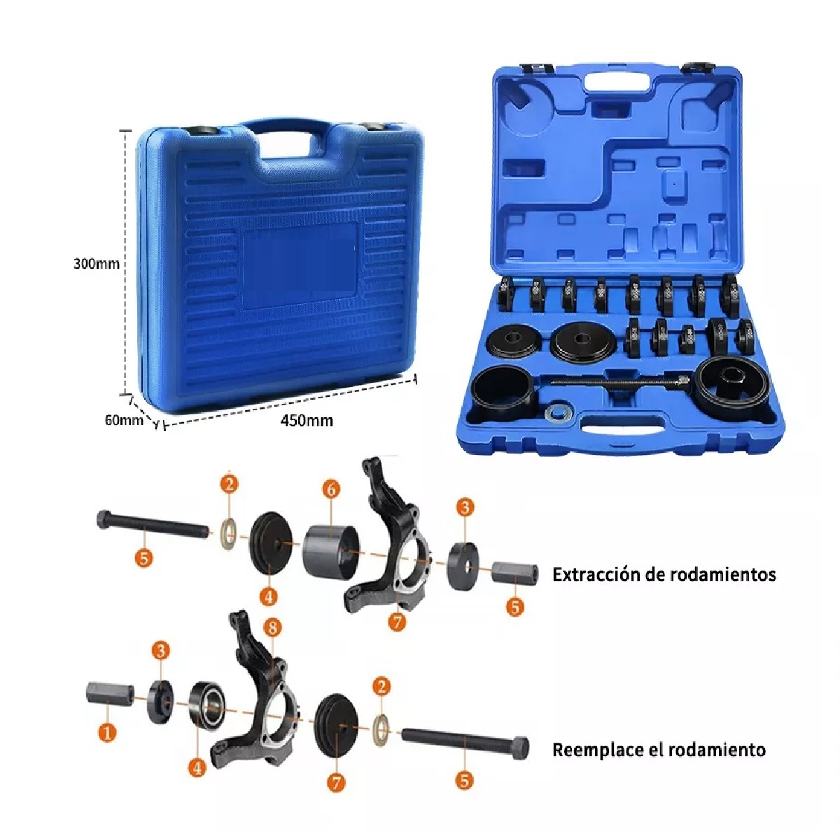 Juego 23 Piezas Extractor De Polea Rodamiento Herramientas