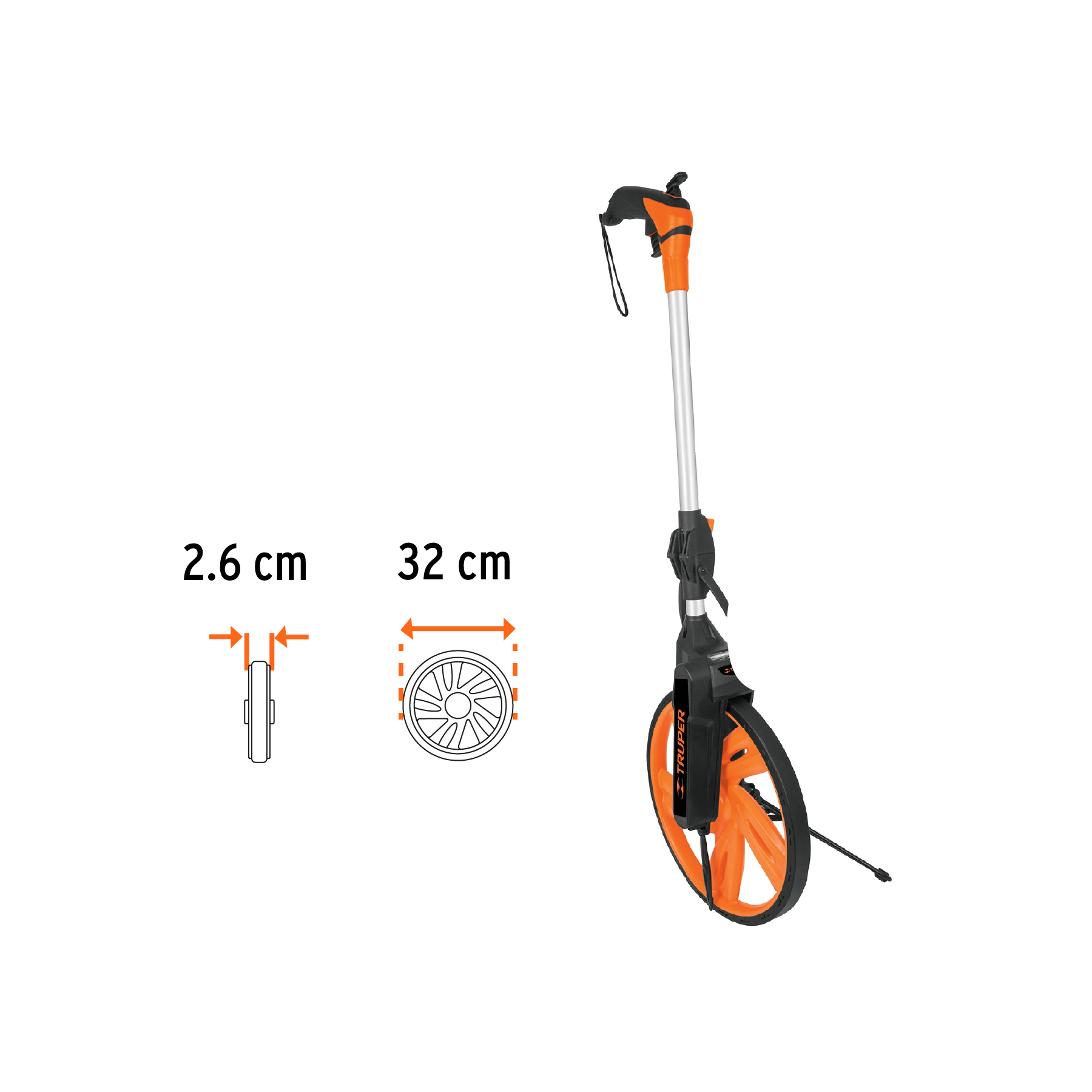 ODÓMETRO CON FRENO, RUEDA DE 13", TRUPER 15831