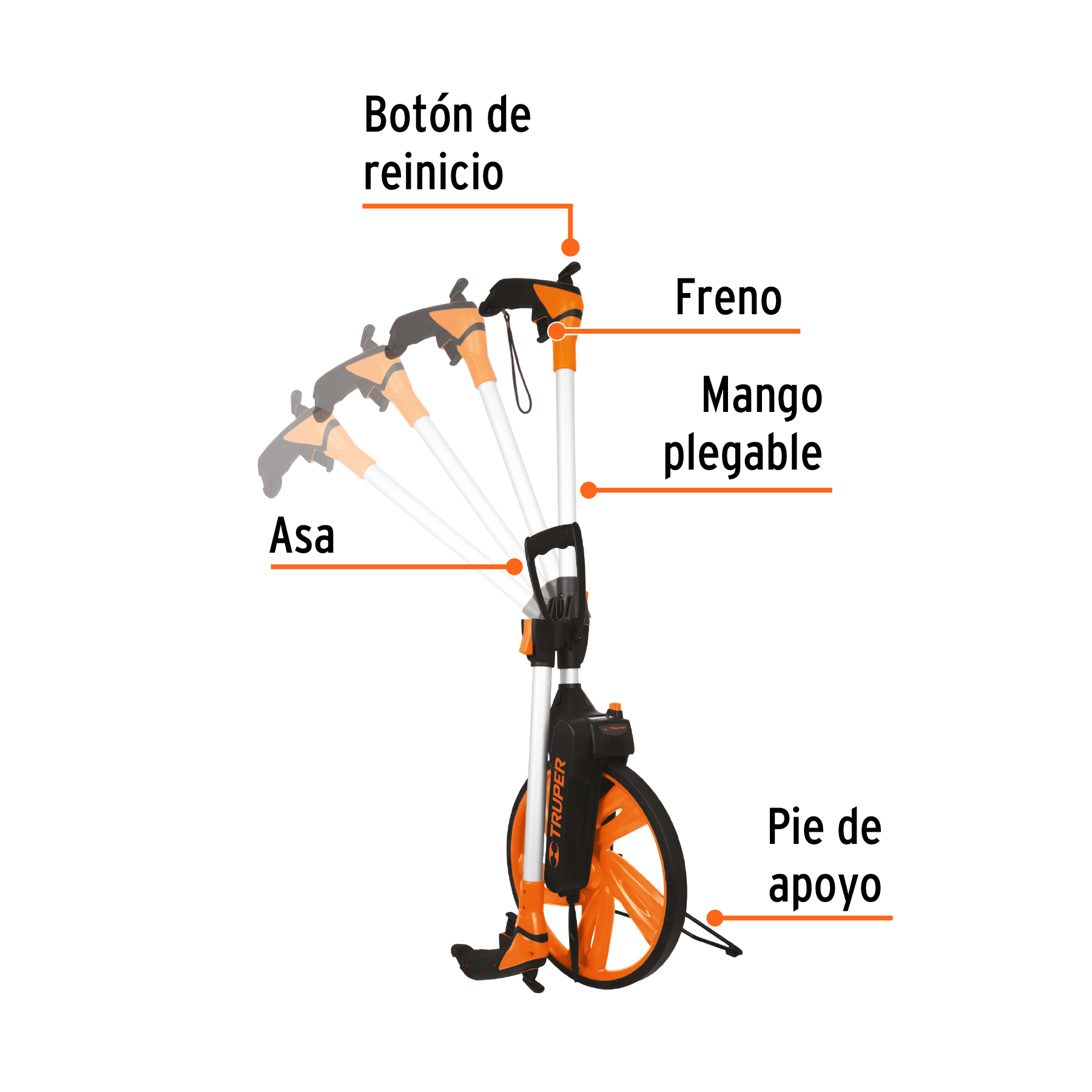 ODÓMETRO CON FRENO, RUEDA DE 13", TRUPER 15831
