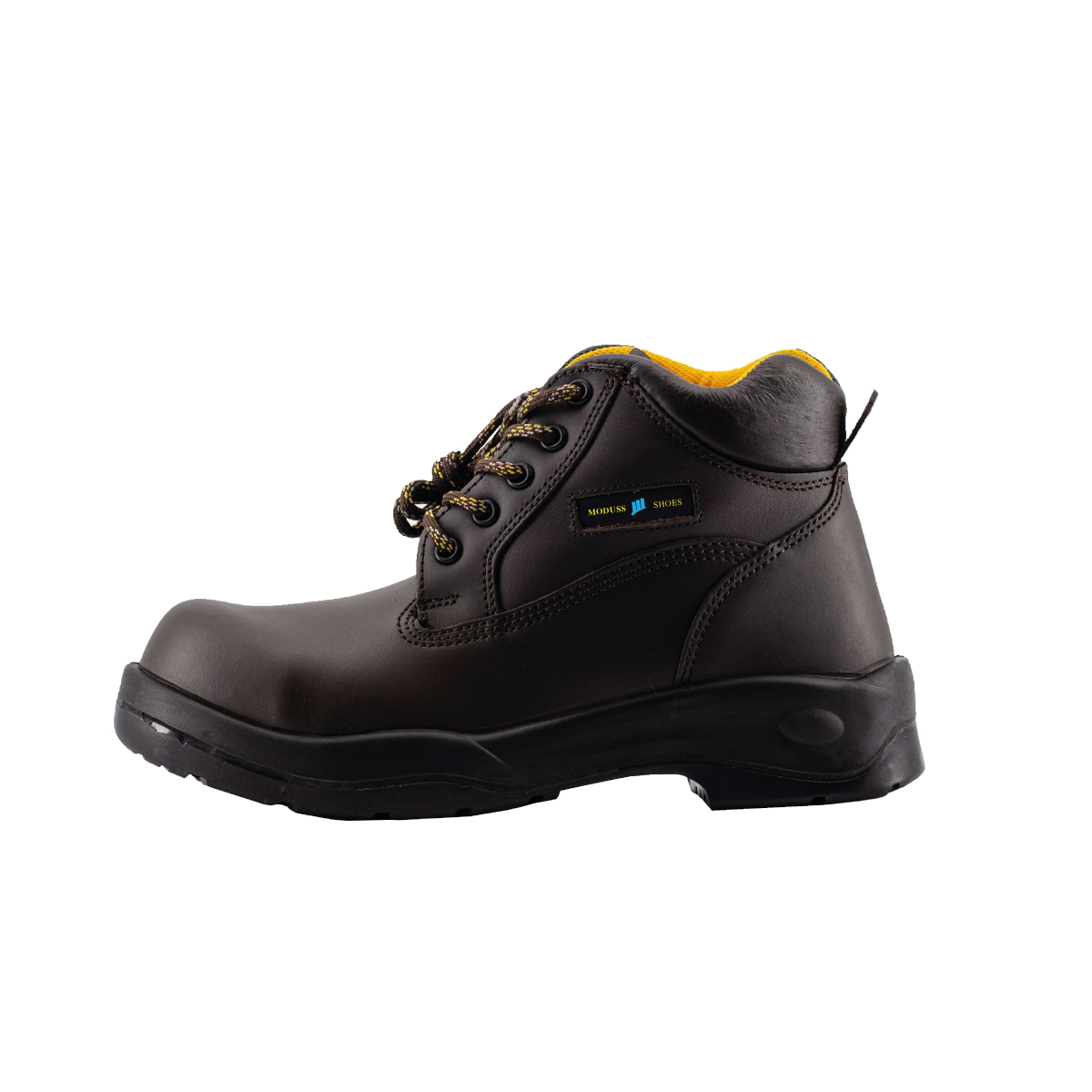 MODUSS SHOES bota de seguridad BORCEGUI MODELO 053 COLOR CAFÉ SUELA NEGRA