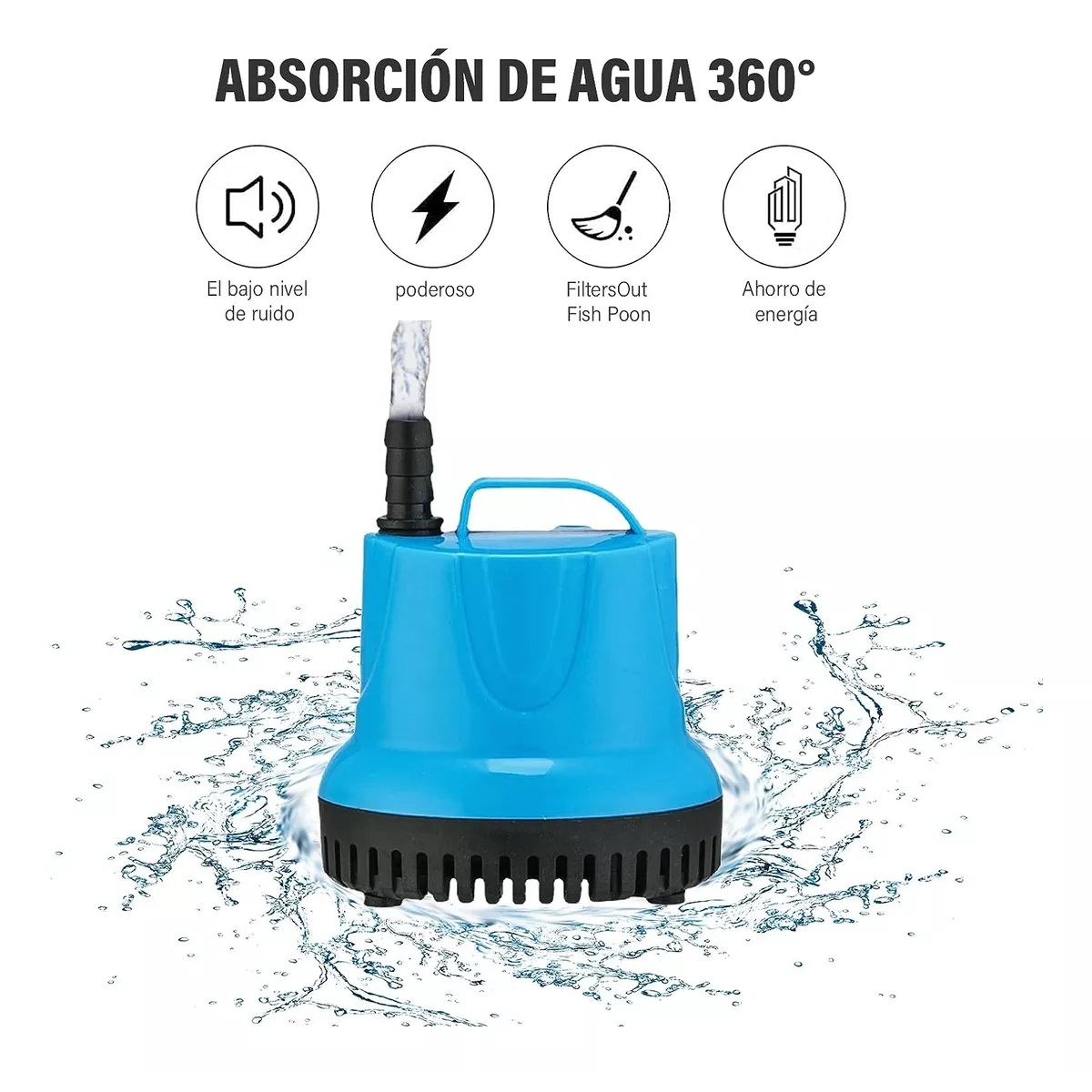 Bomba De Agua Sumergible Para Fuente Pecera 55w 2800/h 3.5m Azul