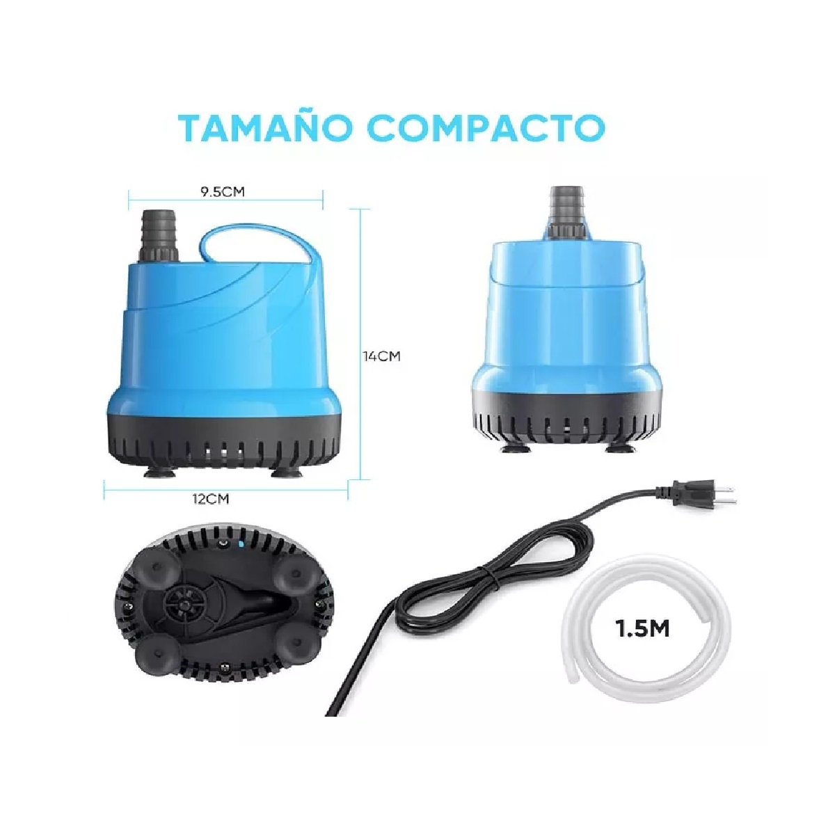 Bomba De Agua Sumergible Para Fuente Pecera 55w 2800/h 3.5m Azul