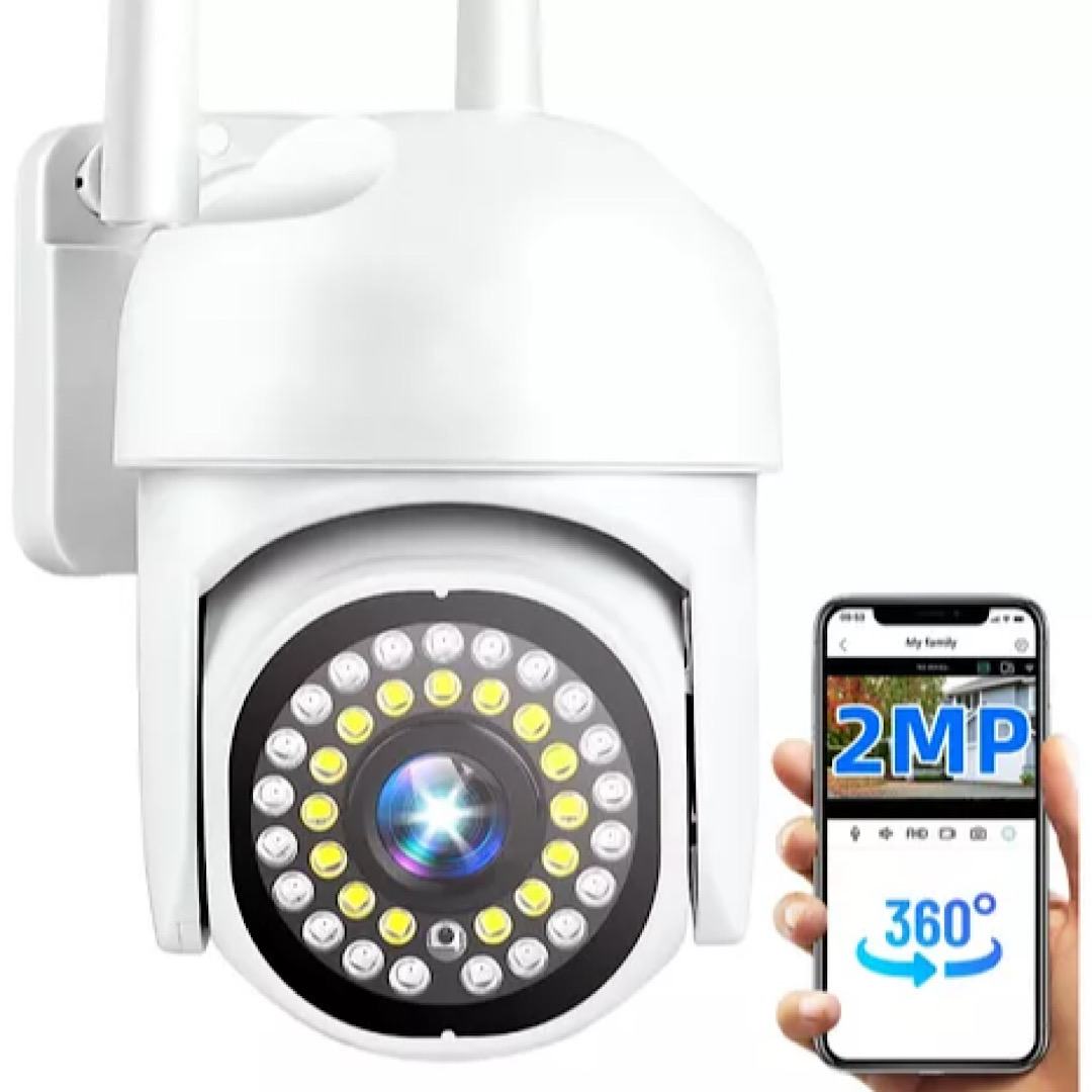 Cámara De Seguridad Exterior Hd 360º Inalámbrica Wifi Alarma