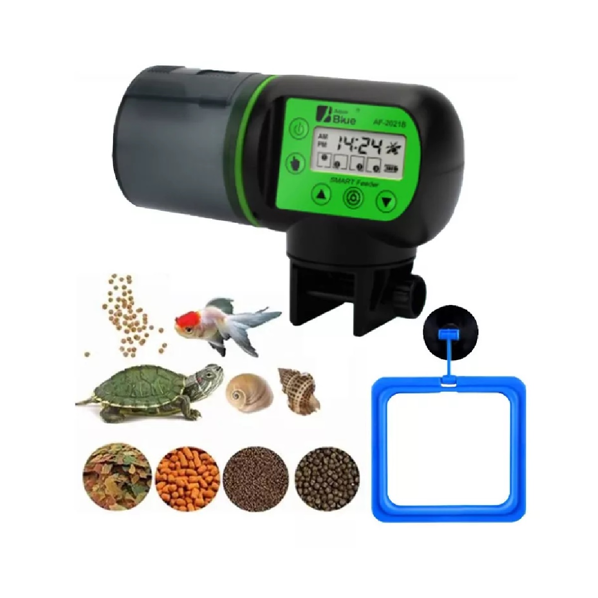 Alimentador Automático De Peces Con Temporizador Y Pantalla Verde