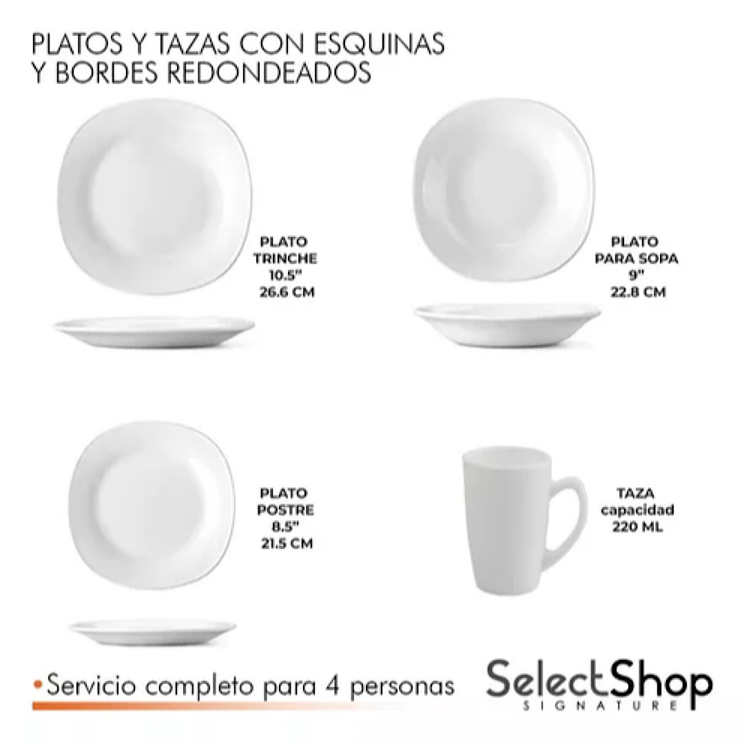 Platos De Ceramica Set Vajilla Completo Juego De Tazas 16pzs