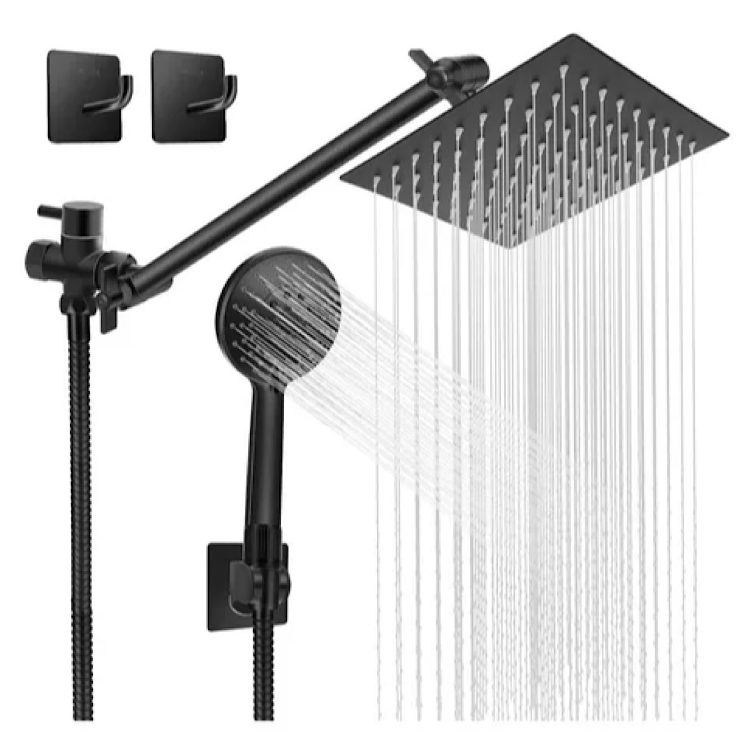 Regadera Cuadrada + Ducha De Mano De Alta Presión 5 Modos