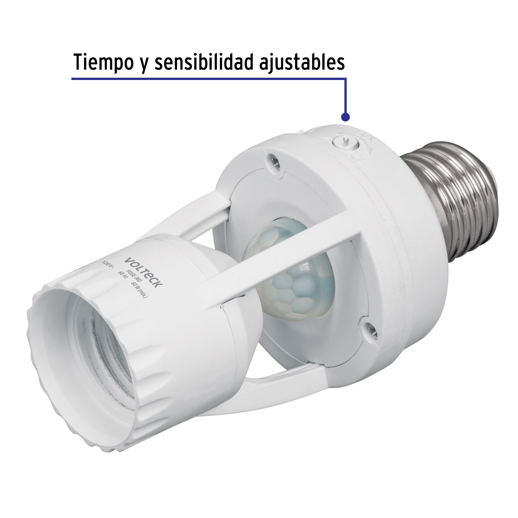 PORTALÁMPARA CON SENSOR DE MOVIMIENTO 360 GRADOS, VOLTECK 46274