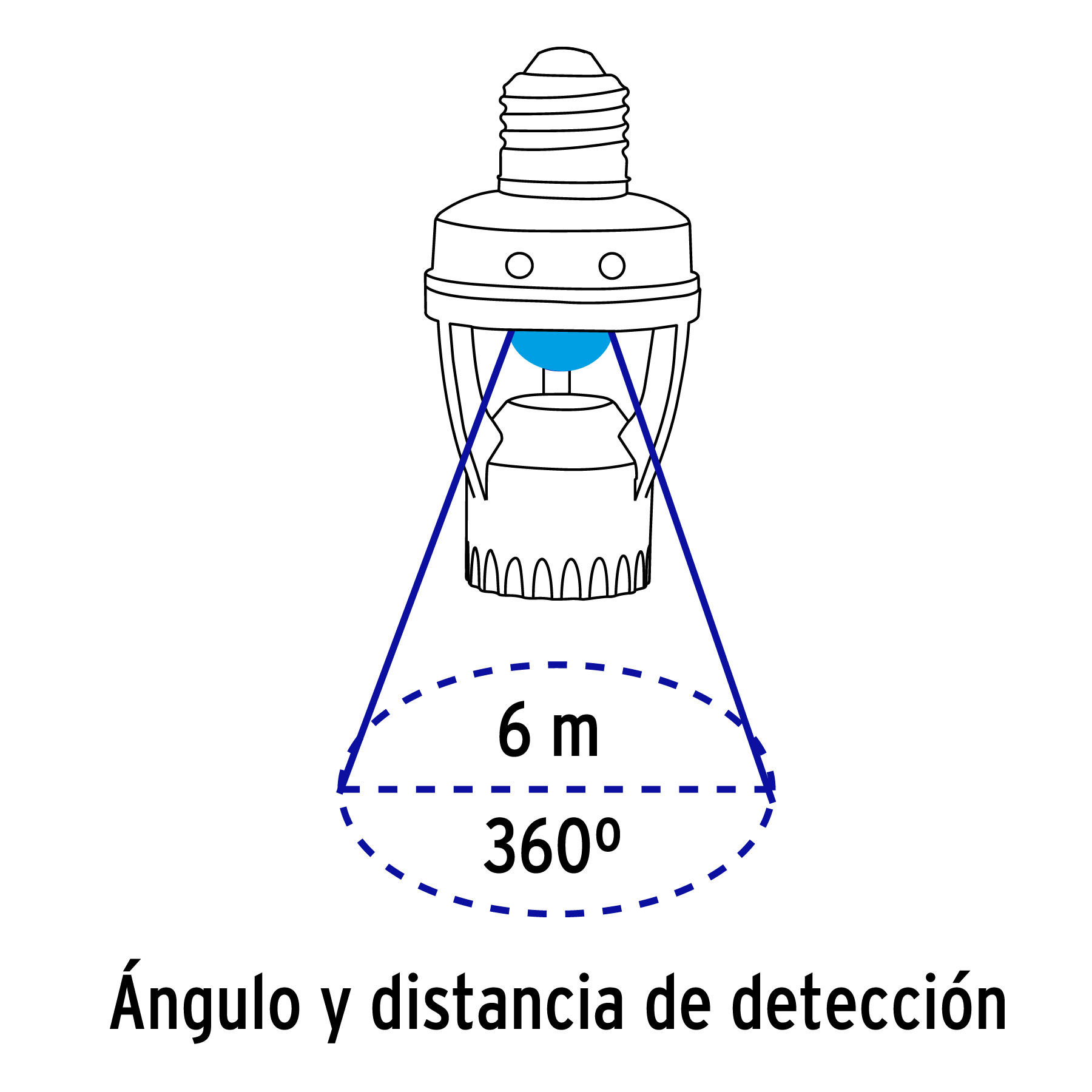 PORTALÁMPARA CON SENSOR DE MOVIMIENTO 360 GRADOS, VOLTECK 46274