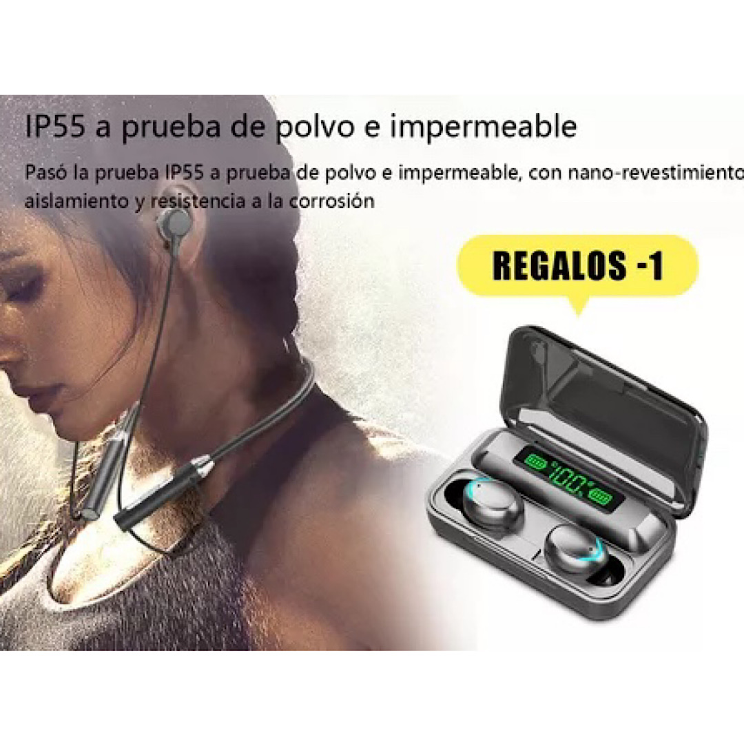 Audífonos In-ear Bluetooth Con Neckband De 2 Piezas