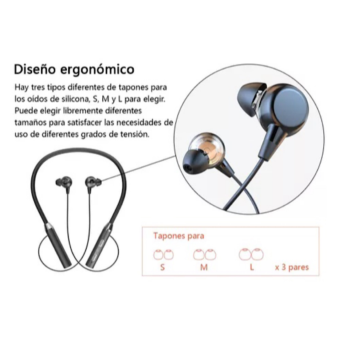 Audífonos In-ear Bluetooth Con Neckband De 2 Piezas