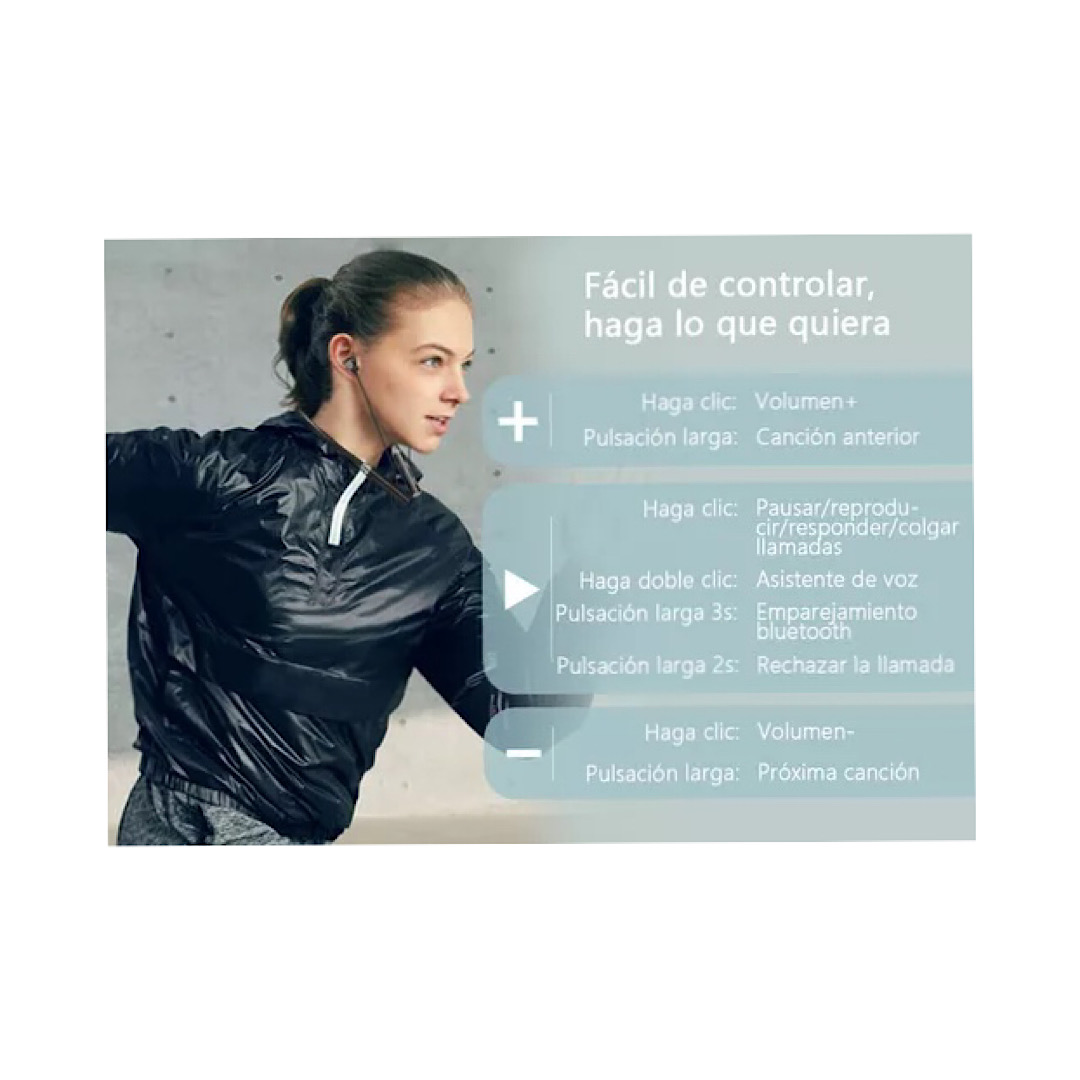 Audífonos In-ear Bluetooth Con Neckband De 2 Piezas