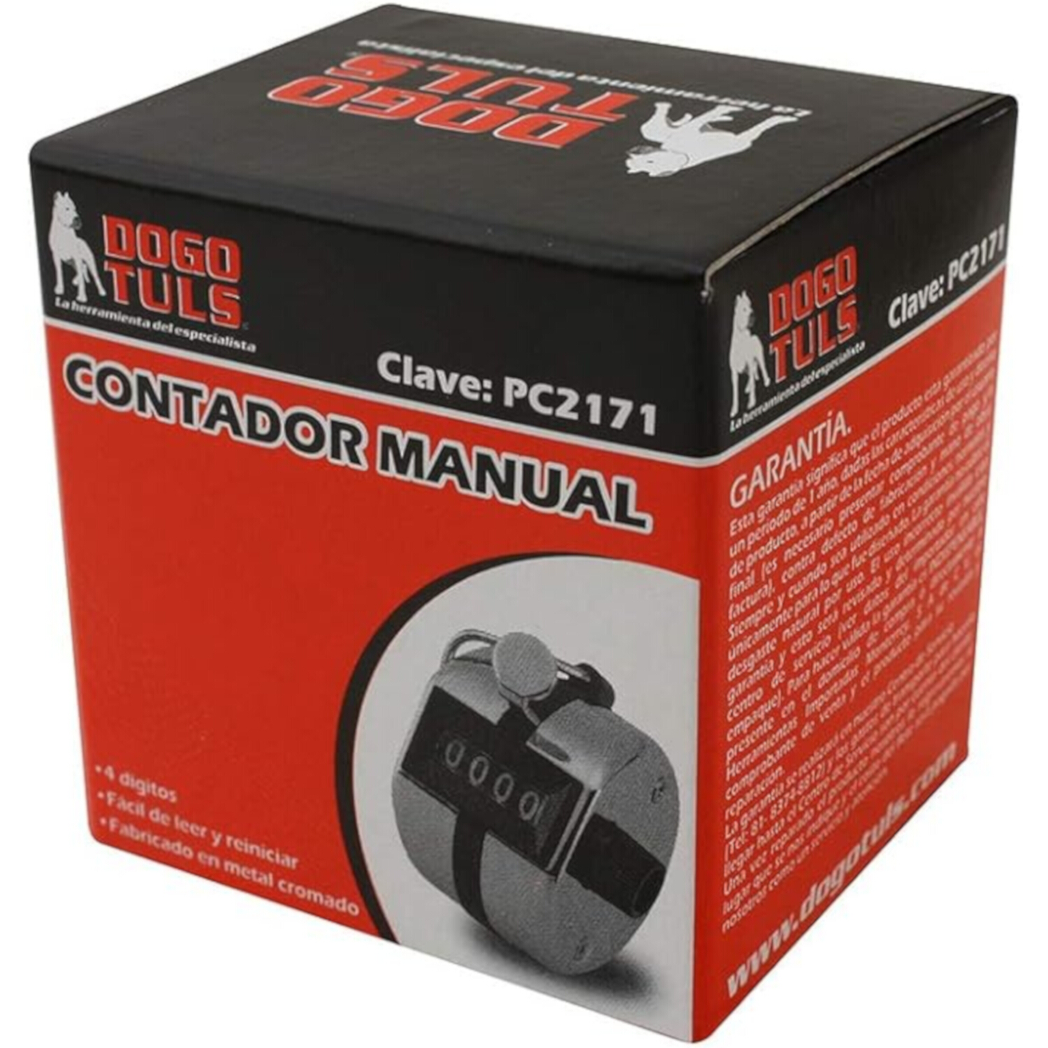 Dogo Tuls PC2171 Contador Manual, Metálico, 4 Dígitos