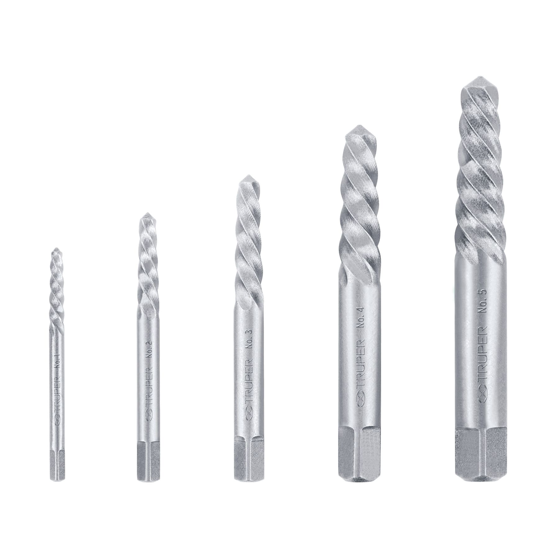 JUEGO CON 5 EXTRACTORES DE TORNILLOS, TRUPER 14512