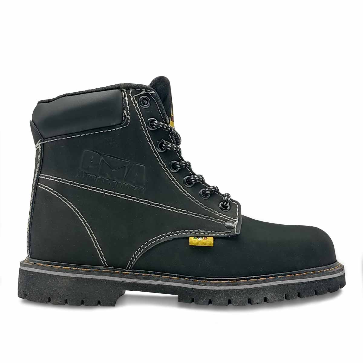 Bota Negro Nobuck Caballero Hombre Pma Industriales De Trabajo Sin/casquillo.