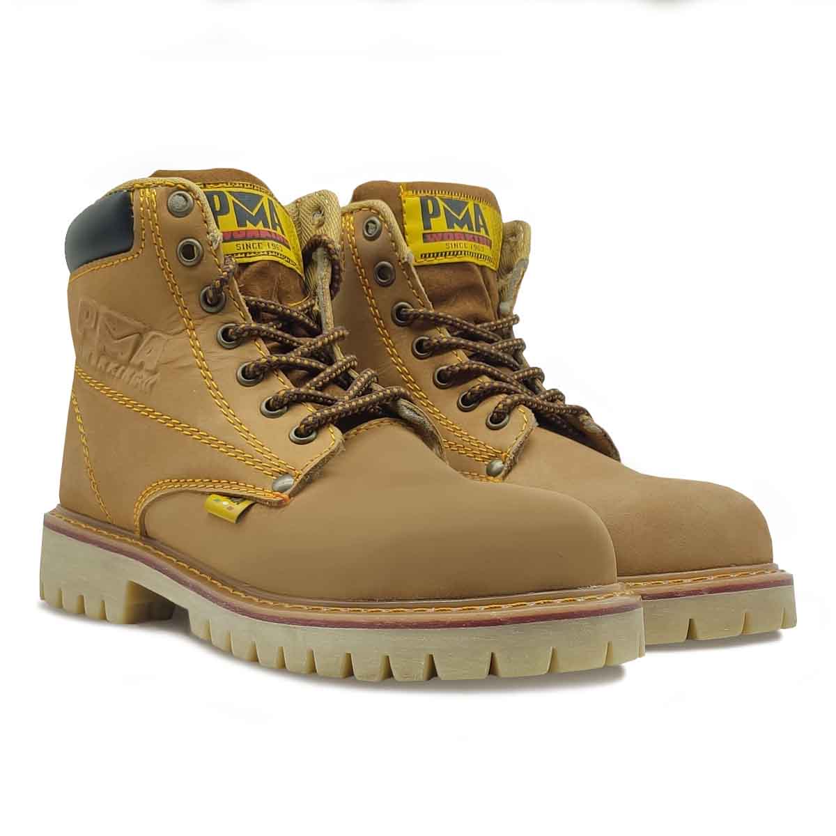 Bota Oro suela Ambar Nobuck Caballero Hombre Pma Industriales De trabajo Sin/casquillo