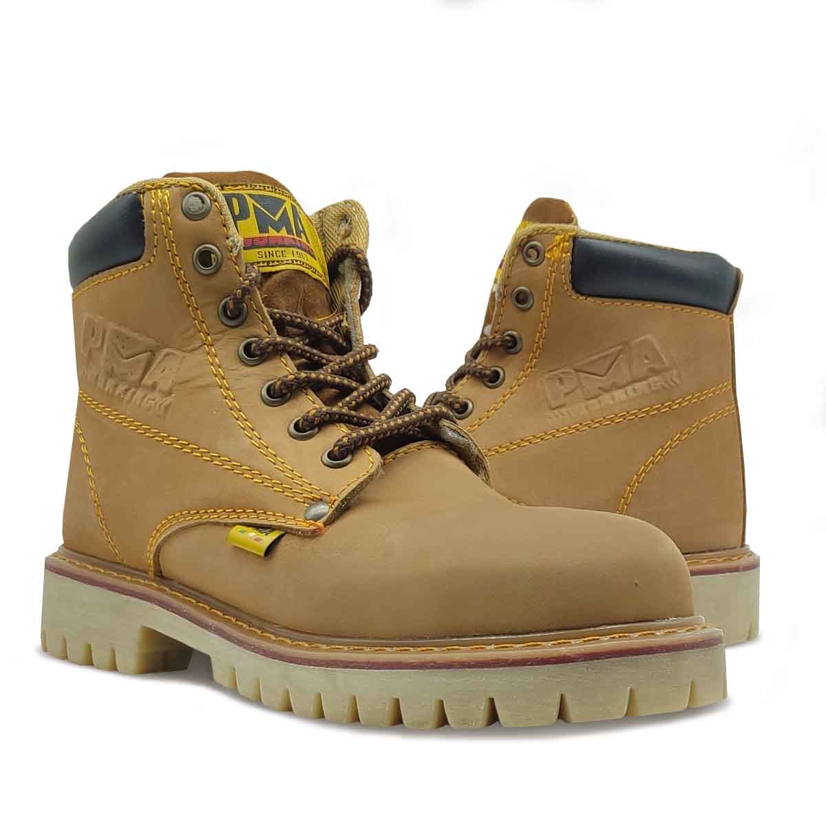 Bota Oro suela Ambar Nobuck Caballero Hombre Pma Industriales De trabajo Sin/casquillo