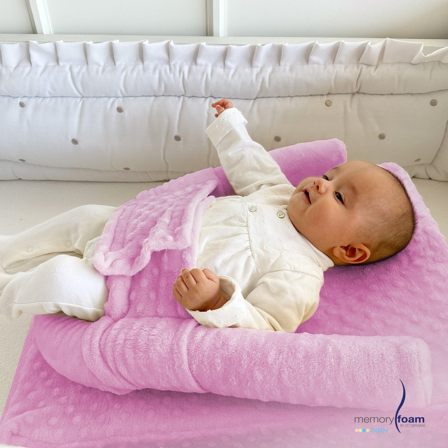 Memory Foam | Cojin Antirreflujo De Bebé/ Colchón Antirreflujo De Bebé - Soporte, Seguridad Y Suavidad - Suave Y Seguro - Hecho De Espuma-Color Rosa.