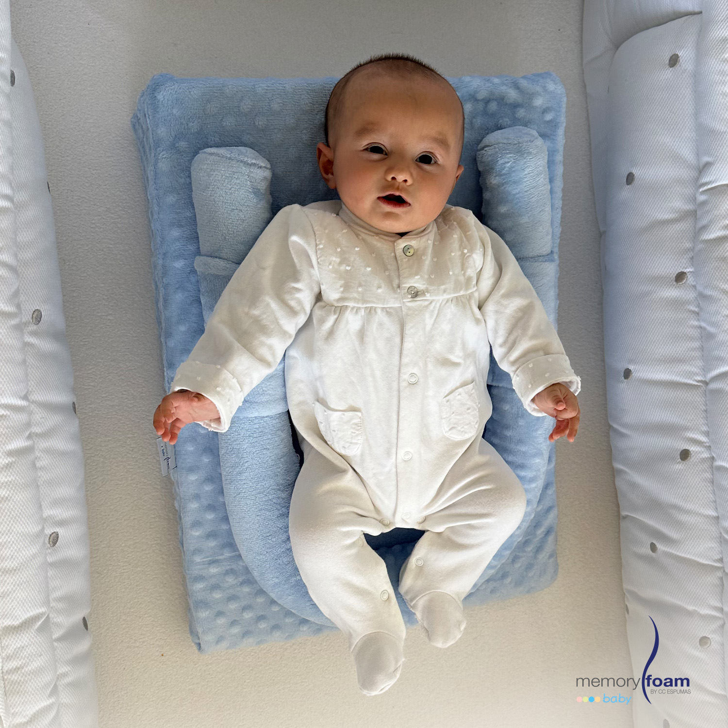 Memory Foam | Cojin Antirreflujo De Bebé/ Colchón Antirreflujo De Bebé - Soporte, Seguridad Y Suavidad - Suave Y Seguro - Hecho De Espuma-Color Azul.