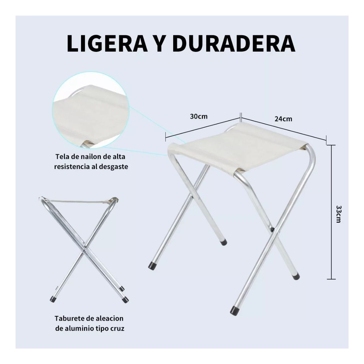 Mesa Plegable Portafolio Portátil Jardín 1.2m + 2 Taburetes Blanco
